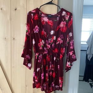 EXPRESS purple floral romper